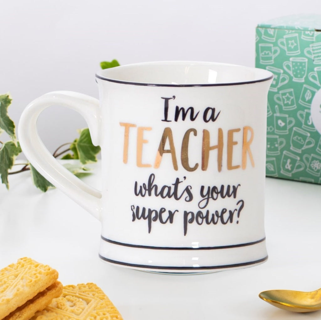 Metallic Monochrome I'm A Teacher Mug Geko Products