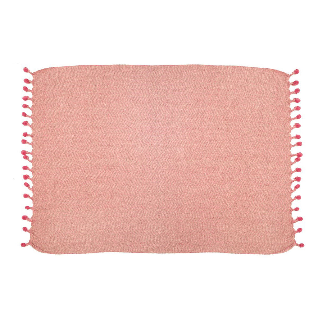 Nevada Pink Herringbone Blanket Throw Geko Products