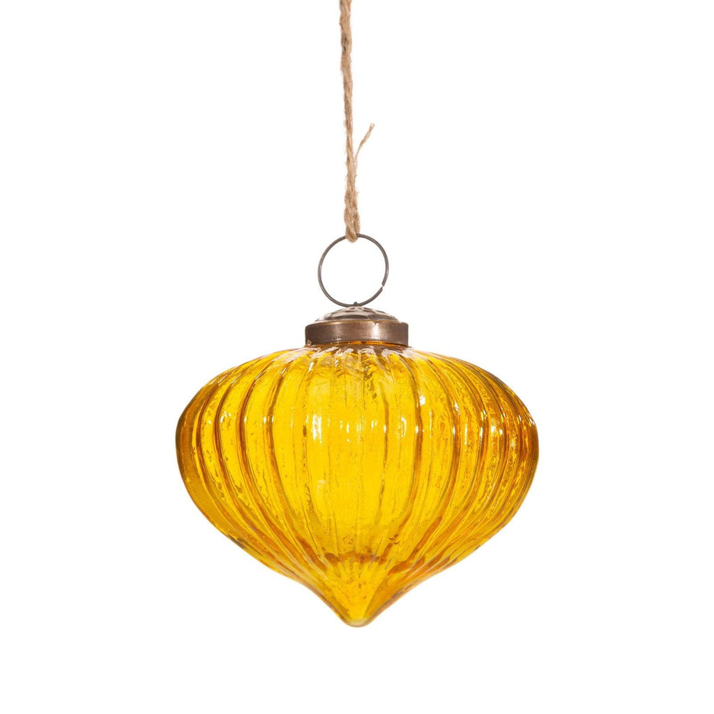 Amber Recycled Glass Onion Bauble Geko Products