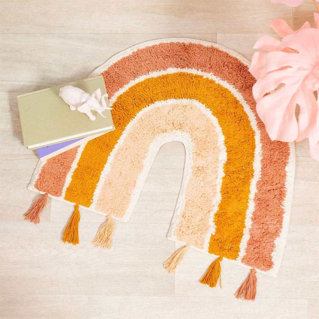 Earth Rainbow Rug With Tassels Geko Products