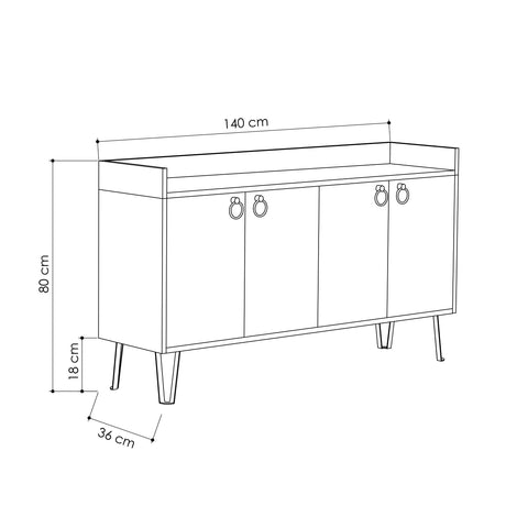 Dea Console Table - Modern Sideboard Unit