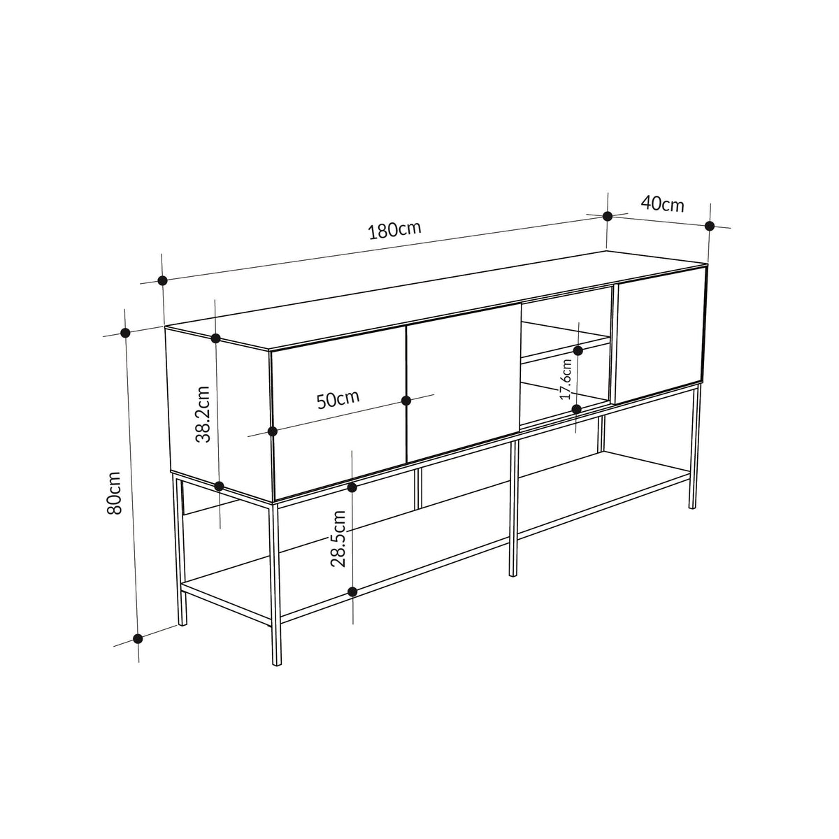 Amira Console Table Modern Sideboard & Storage Unit