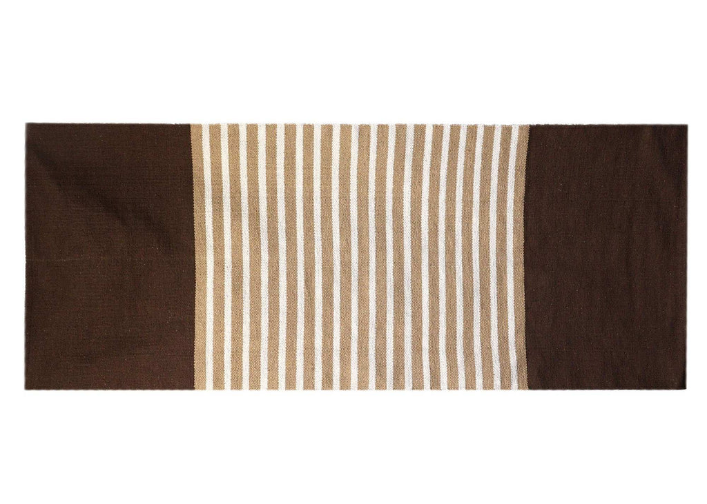 Indian Cotton Rug - 70x170cm Brown Shades 4 Seasons