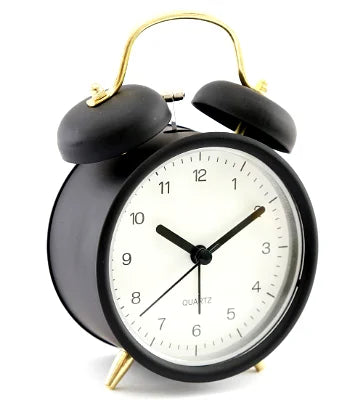 Black & Gold Metal Alarm Clock - Shades 4 Seasons