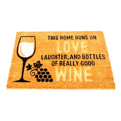 Coir Doormat with Wine Glass & Love - Shades 4 Seasons