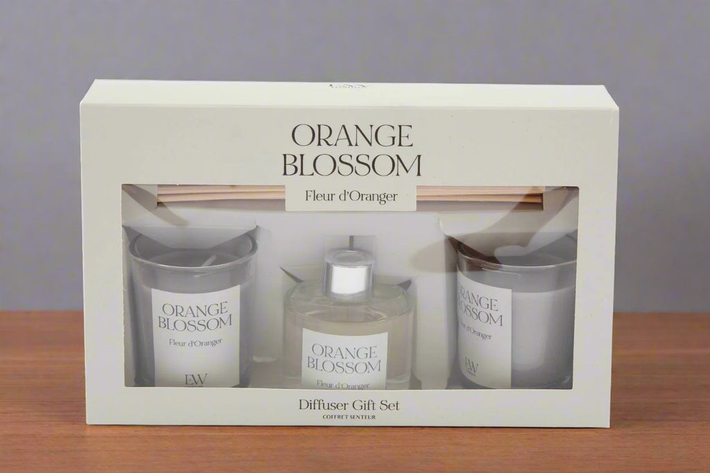 Orange Blosson Scented 50ml Diffuser and Candle Giftset Geko Products