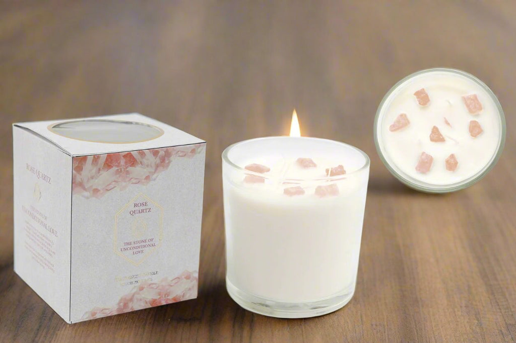 Rose Quartz Candle 12x12cm Geko Products