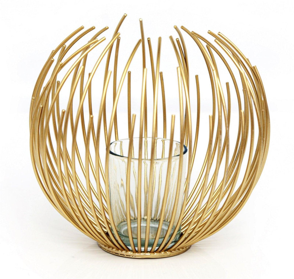 Gold Wire Candle Holder 16cm Geko Products