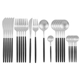Kitchen Essentials Gold Cutlery Dinnerware Set Matte black silver Kitchen Essentials