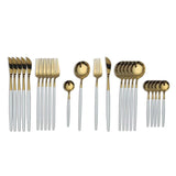 Kitchen Essentials Gold Cutlery Dinnerware Set White gold Kitchen Essentials