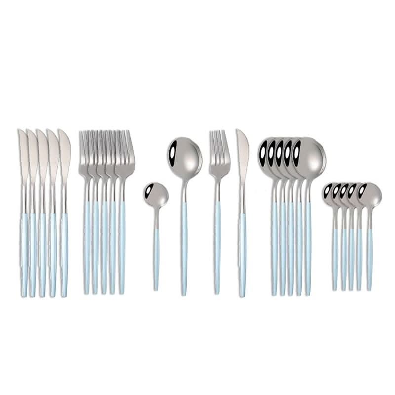 Kitchen Essentials Gold Cutlery Dinnerware Set Blue silver Kitchen Essentials