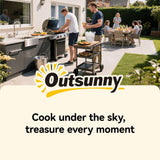 Outsunny Outdoor Grill Cart with Stainless Steel Tabletop
