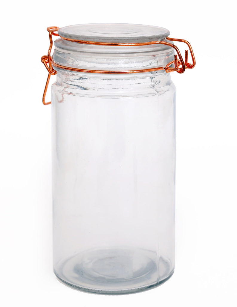 Kitchen Storage Jar With Copper Clip 20cm Geko Products