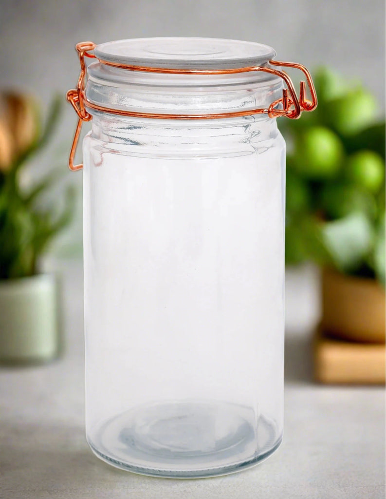 Kitchen Storage Jar With Copper Clip 20cm - Shades 4 Seasons