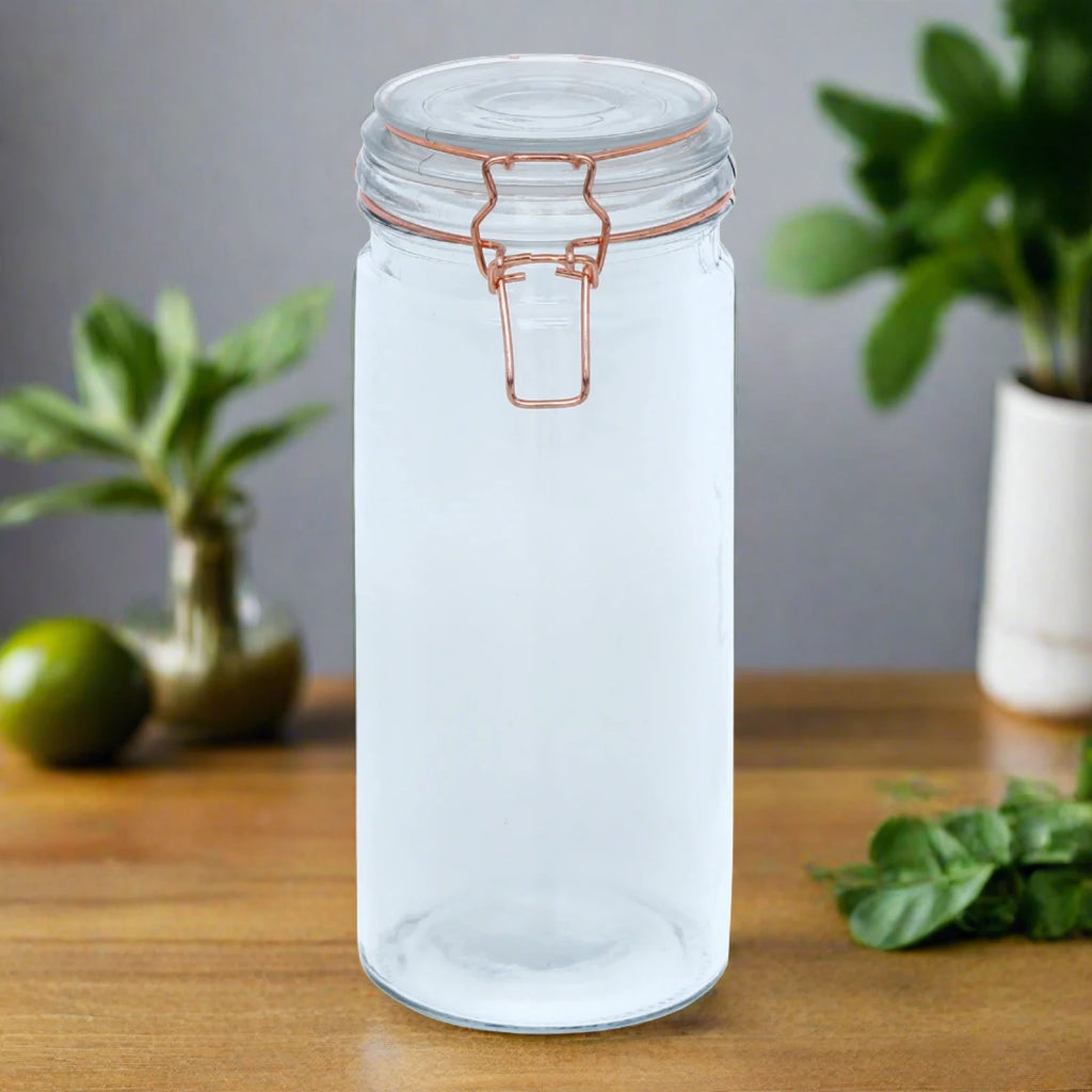 Kitchen Storage Jar With Copper Clip 25cm - Shades 4 Seasons