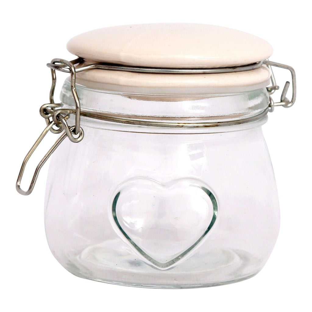 Glass Storage Jar With Heart - Small Geko Products