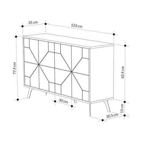 Dune Console Sideboard Display Unit 123cm