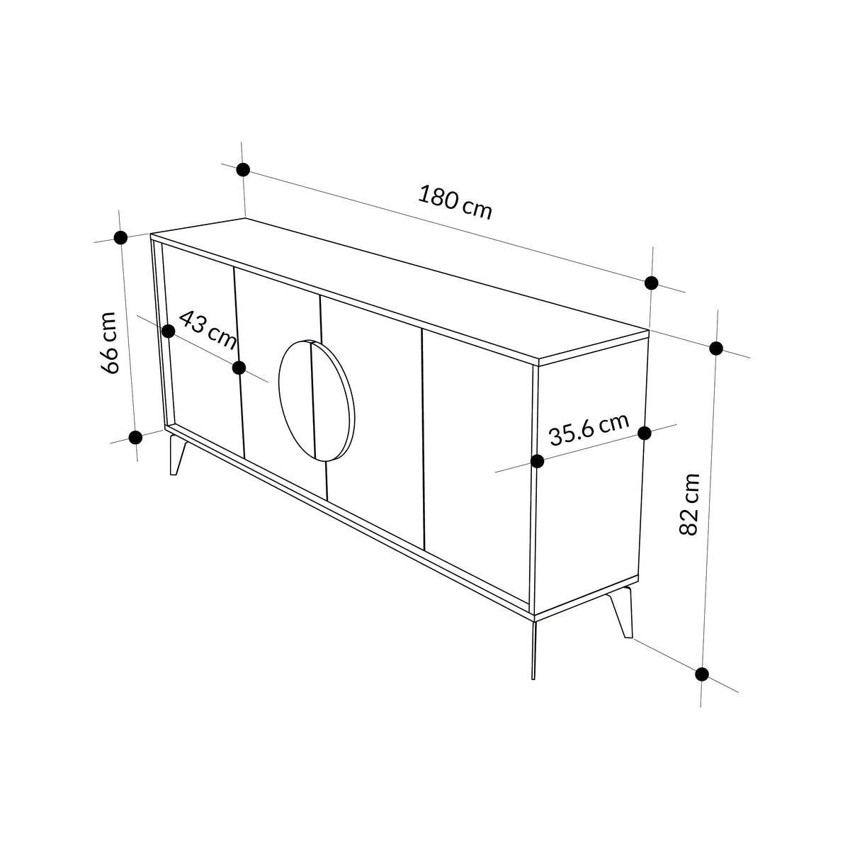 Gora Console Sideboard Display Unit 180Cm