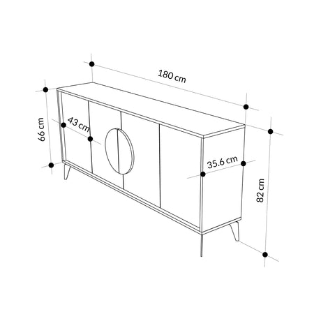 Gora Console Sideboard Display Unit 180Cm