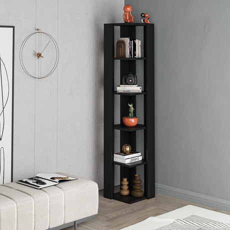 Nati Modern Corner Bookcase Display Unit Tall 161cm