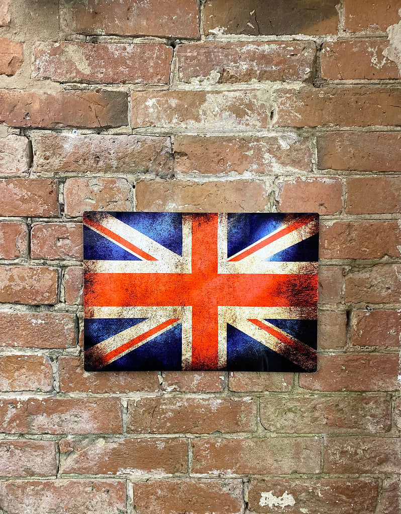 Vintage Metal Travel Wall Sign - British Union Jack Flag Geko Products