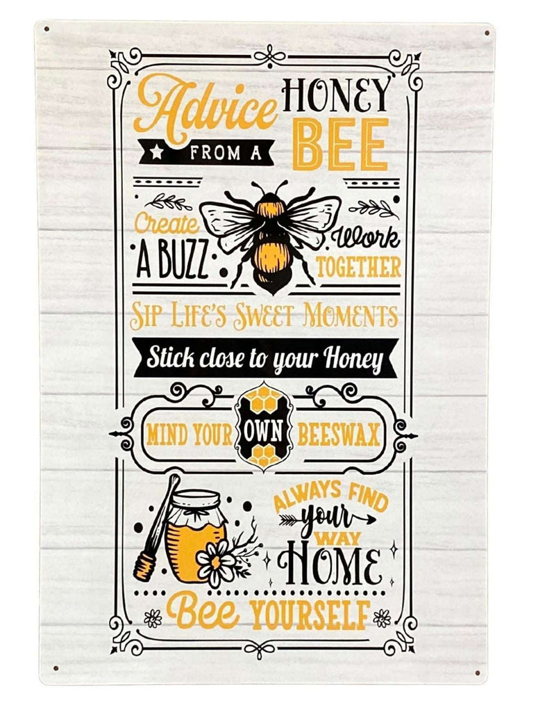 Metal Sign Plaque - Advice From A Honey Bee Geko Products