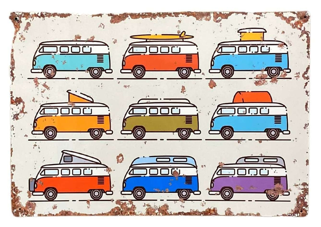 Metal Vintage Wall Sign - Camper Van Collection Geko Products