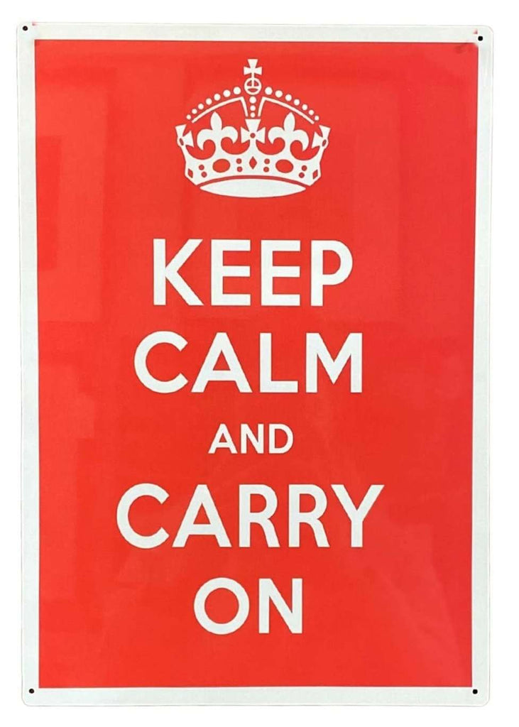 Metal Humour Wall Sign - Keep Calm And Carry On Geko Products