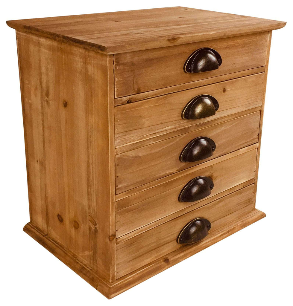 Solid Wood Trinket With 5 Drawers 38cm Geko Products