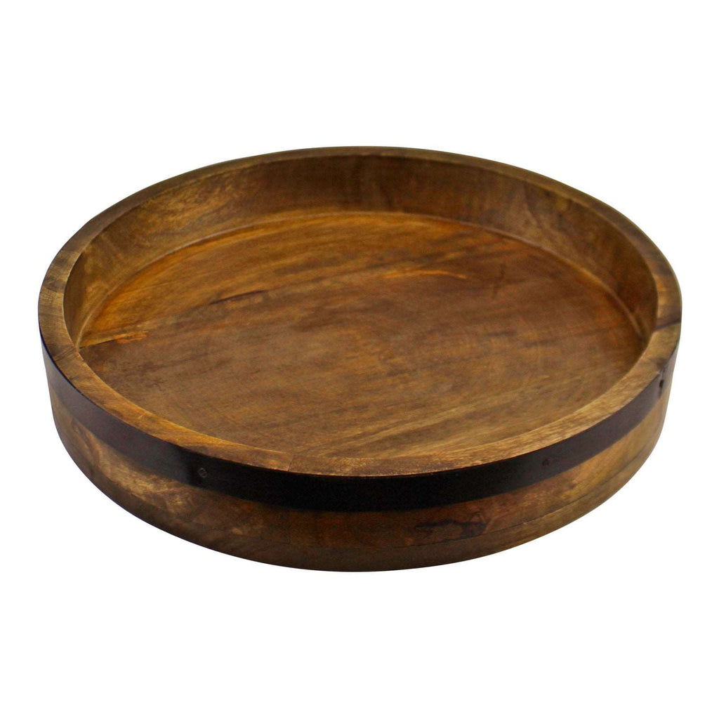 Mango Wood Circular Serving Tray, 38cm Geko Products