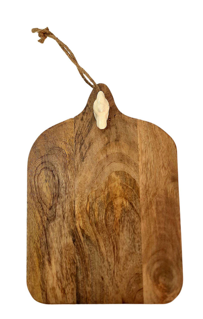 Large Mango Wood Chopping Board with Ceramic Chicken Head Shades 4 Seasons