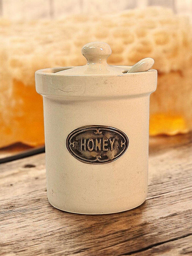 Ceramic Honey Jar with Ceramic Spoon Shades 4 Seasons