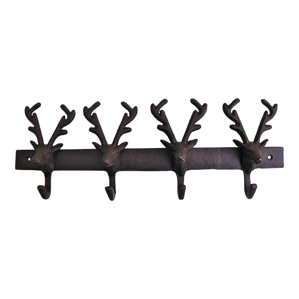 Rustic Cast Iron Wall Hooks, Reindeer Geko Products