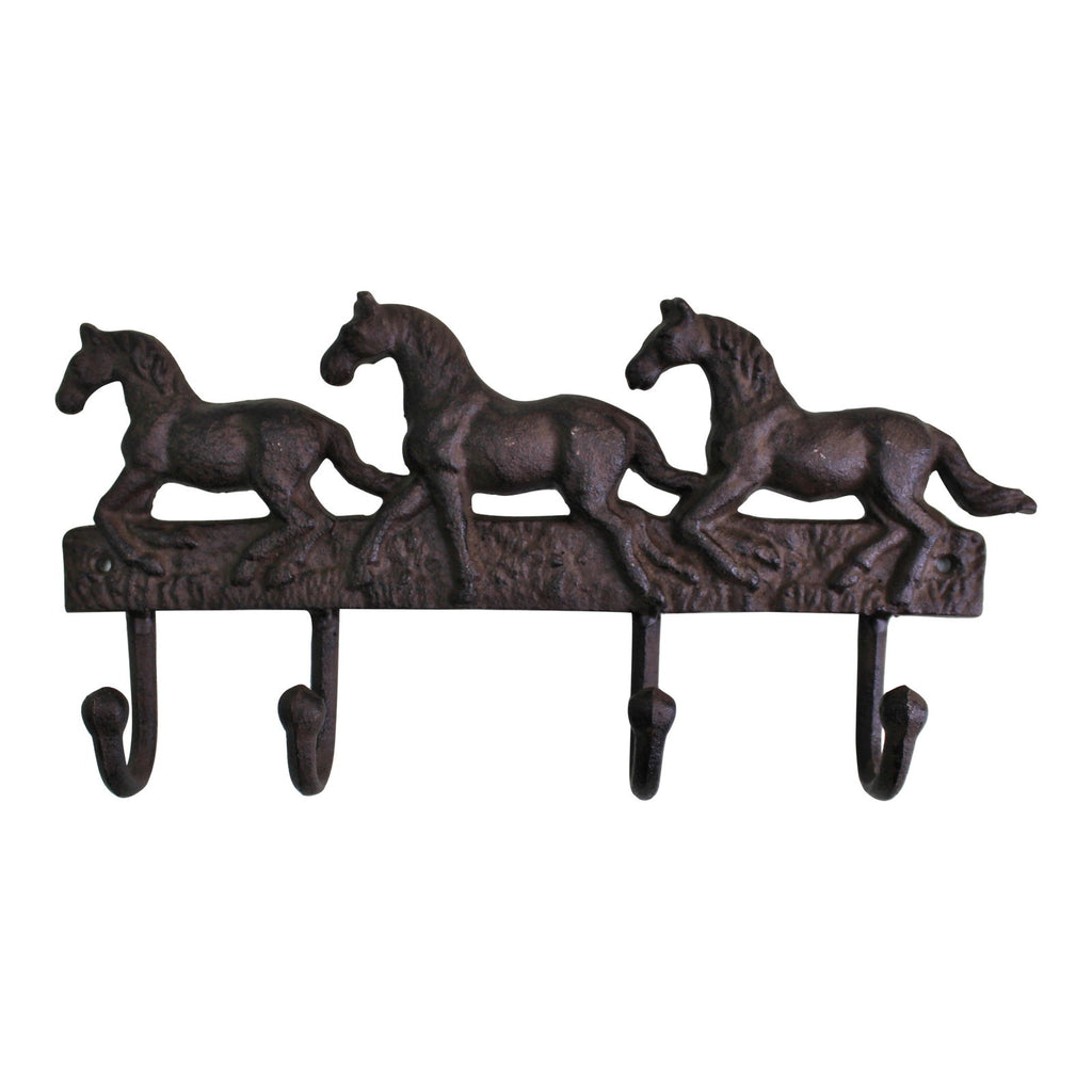 Rustic Cast Iron Wall Hooks, Three Horses Geko Products