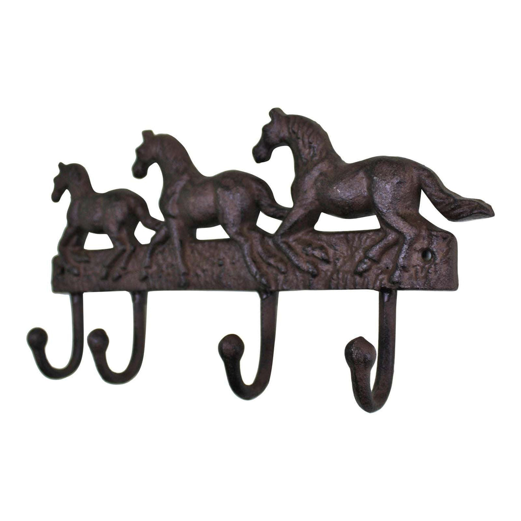 Rustic Cast Iron Wall Hooks, Three Horses Geko Products