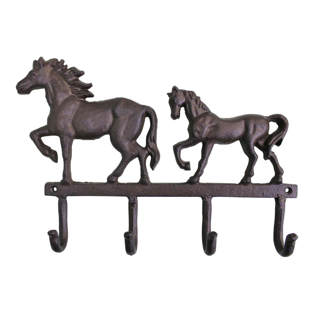 Rustic Cast Iron Wall Hooks, Two Horses Geko Products