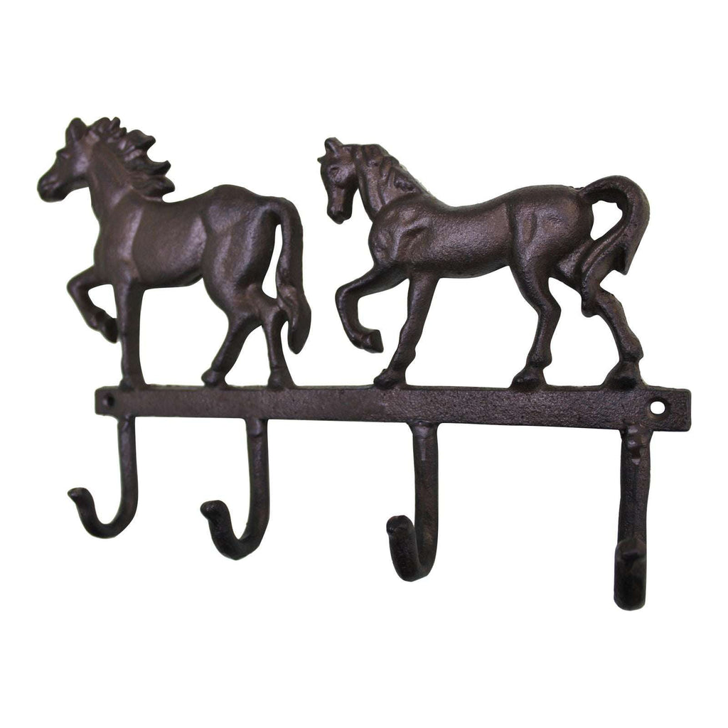 Rustic Cast Iron Wall Hooks, Two Horses Geko Products