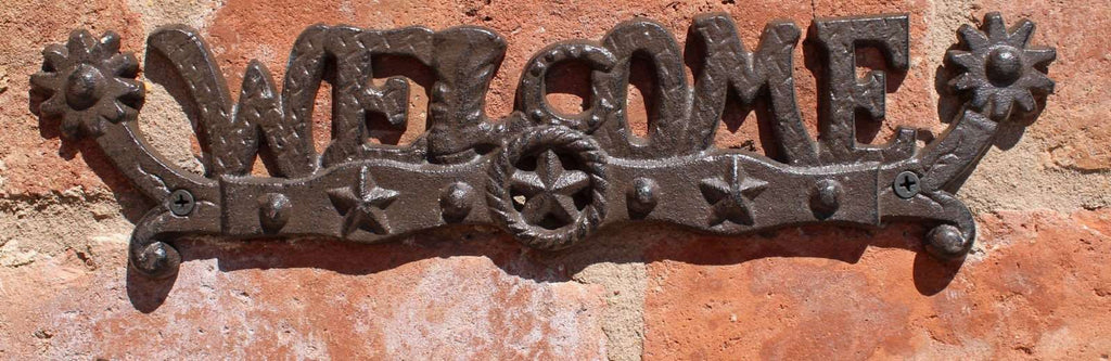 Rustic Cast Iron Decorative Welcome Sign Geko Products