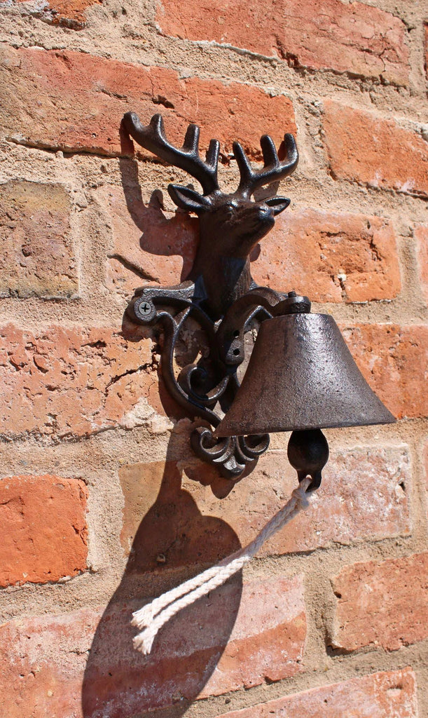 Rustic Cast Iron Wall Bell, Reindeer Bust Geko Products