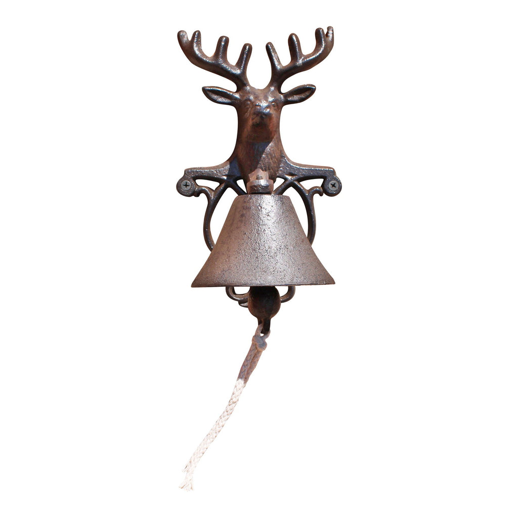 Rustic Cast Iron Wall Bell, Reindeer Bust Geko Products