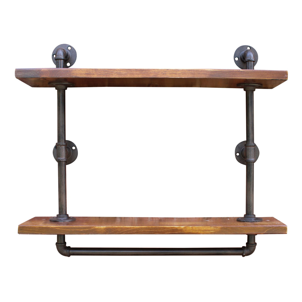 Industrial Pipe Wall Shelf with 2 Shelves Geko Products