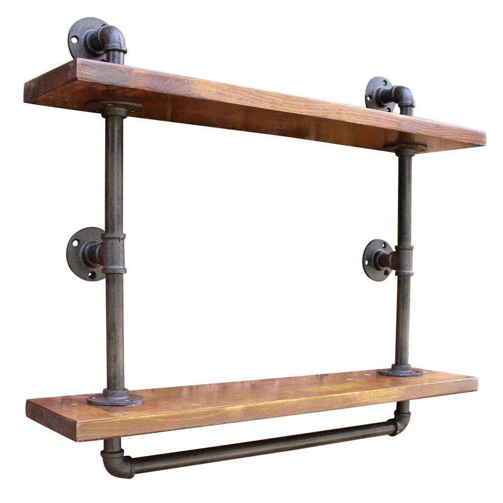 Industrial Pipe Wall Shelf with 2 Shelves Geko Products