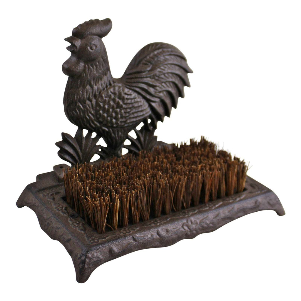 Cast Iron Garden Boot Brush, Cockerel Design Geko Products