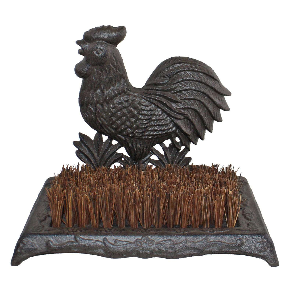 Cast Iron Garden Boot Brush, Cockerel Design Geko Products