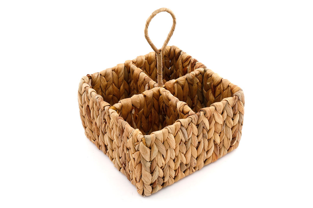 Square Raffia Weaved Cutlery Holder Geko Products