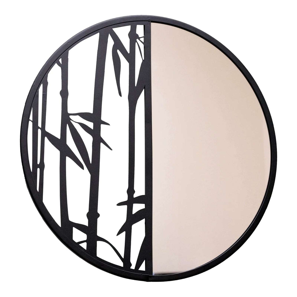 Mirror with Black Metal Bamboo Wall Decor Geko Products