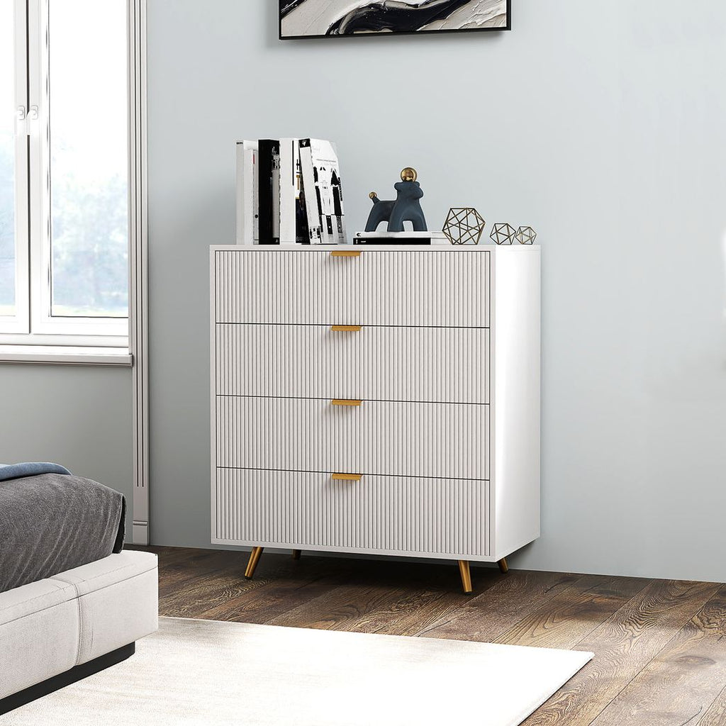 HOMCOM Chest of Drawers with 4 Drawers for Bedroom, Living Room HOMCOM