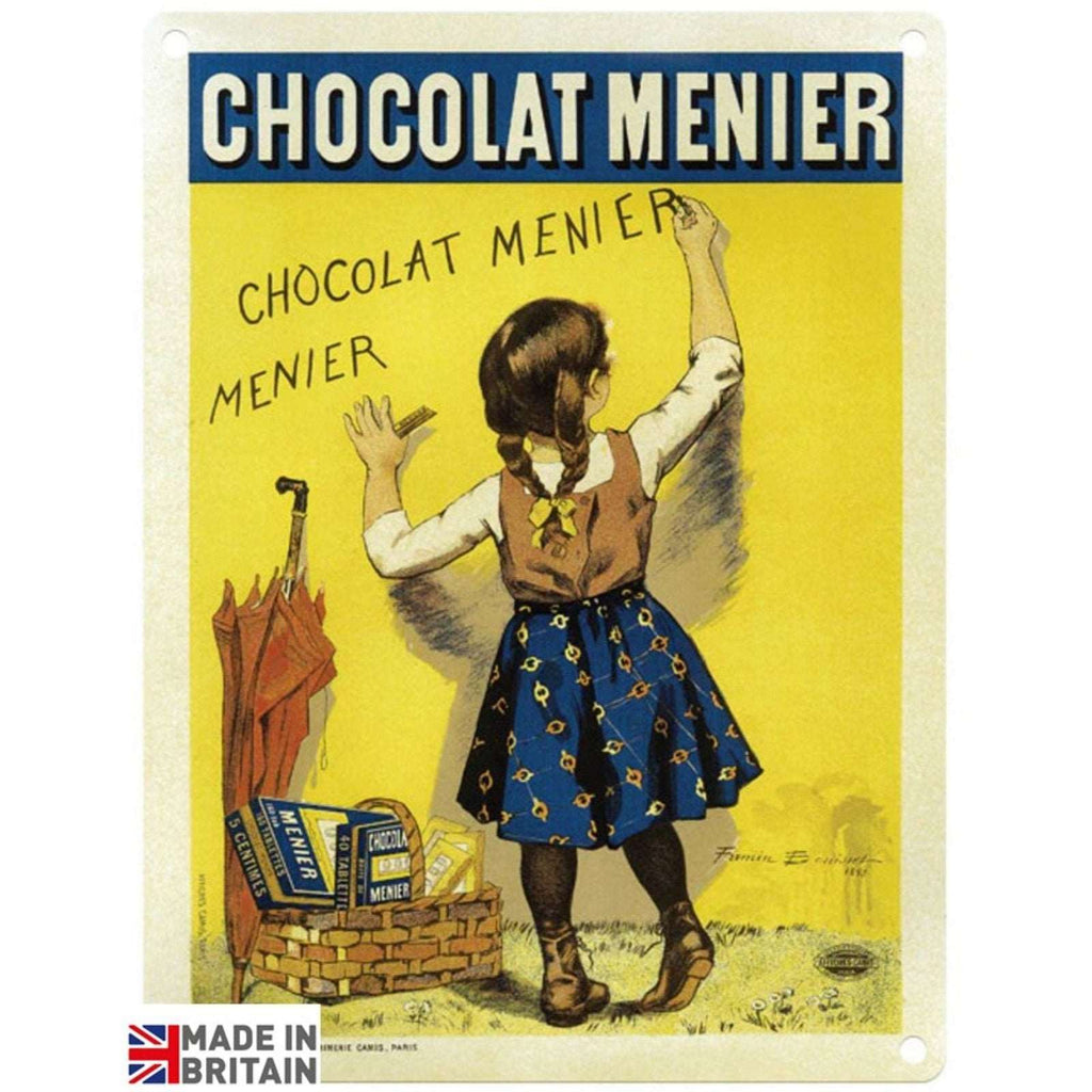 Small Metal Sign 45 x 37.5cm Vintage Retro Chocolat Menier Geko Products