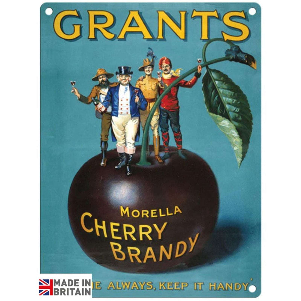 Small Metal Sign 45 x 37.5cm Vintage Retro Grants Cherry Brandy Geko Products