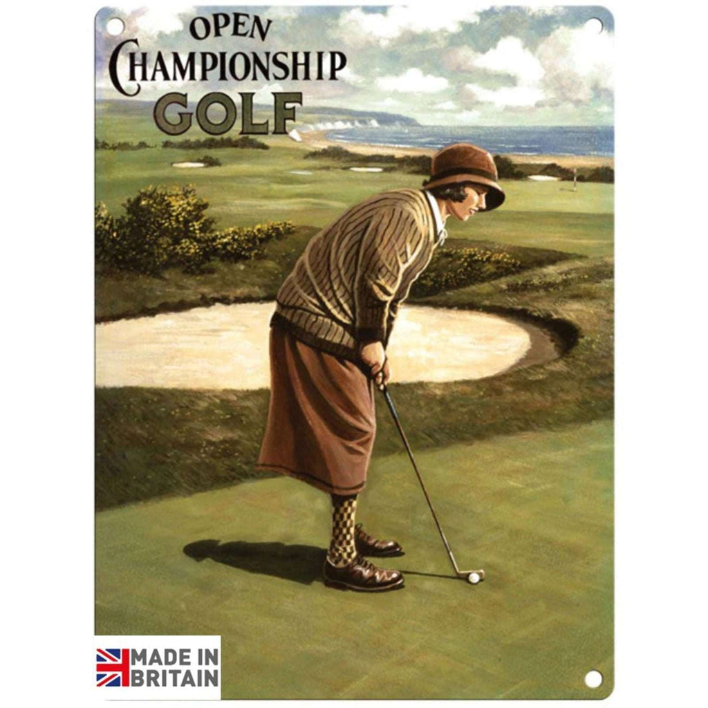 Small Metal Sign 45 x 37.5cm Vintage Retro Open Golf Championship Geko Products